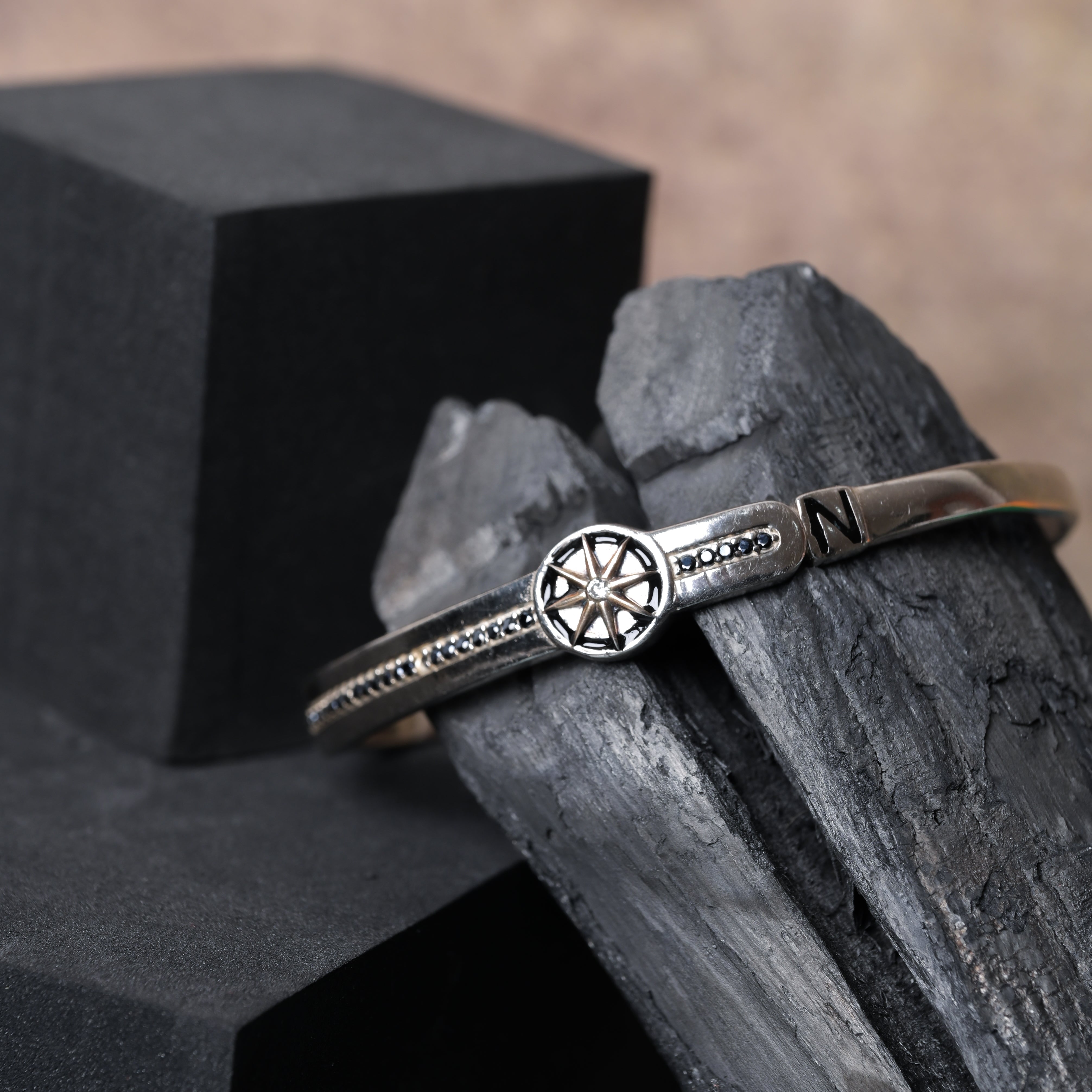 925 Silver Compass Cuff kada
