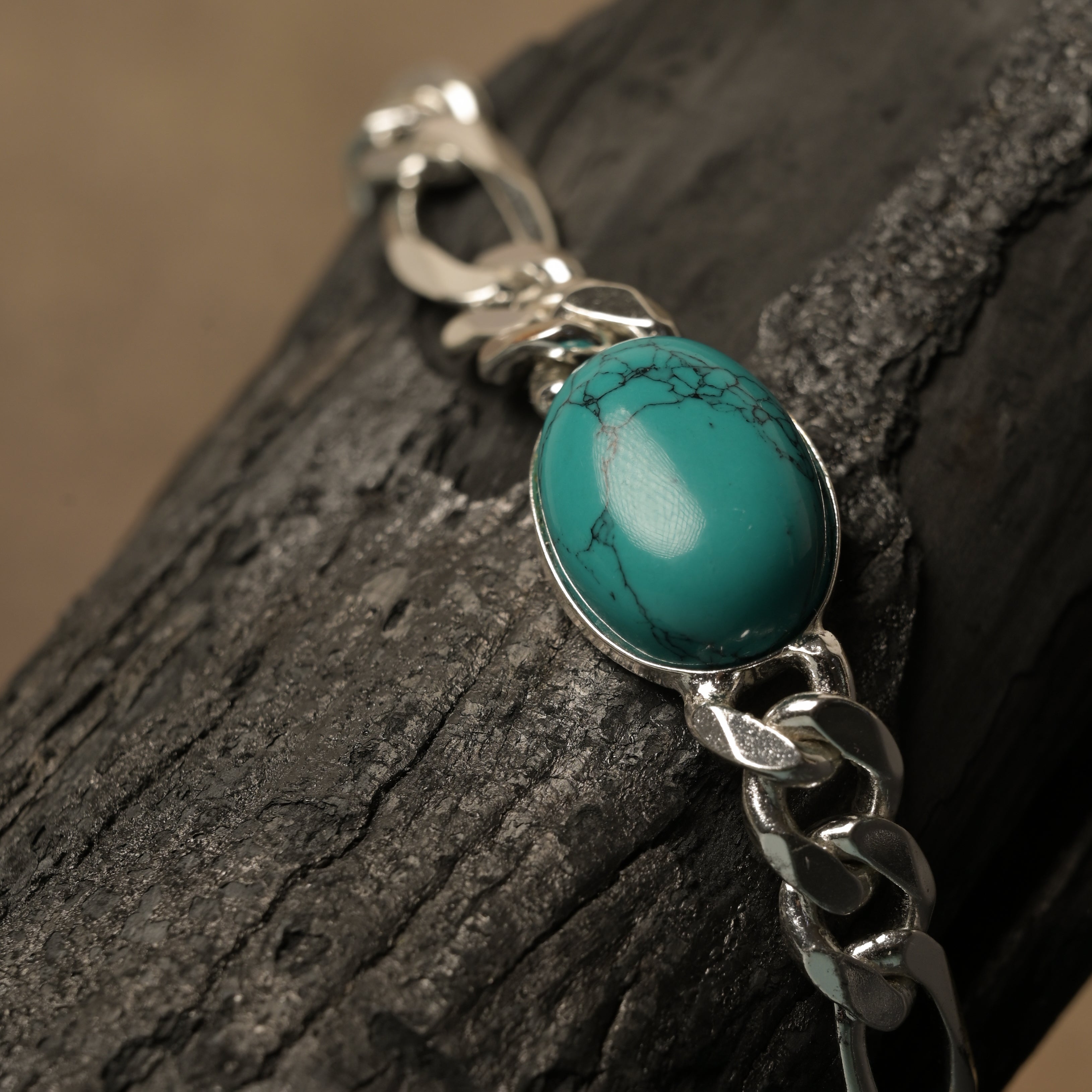 Turquoise Stone Salman Khan Fancy 925 Silver Bracelet