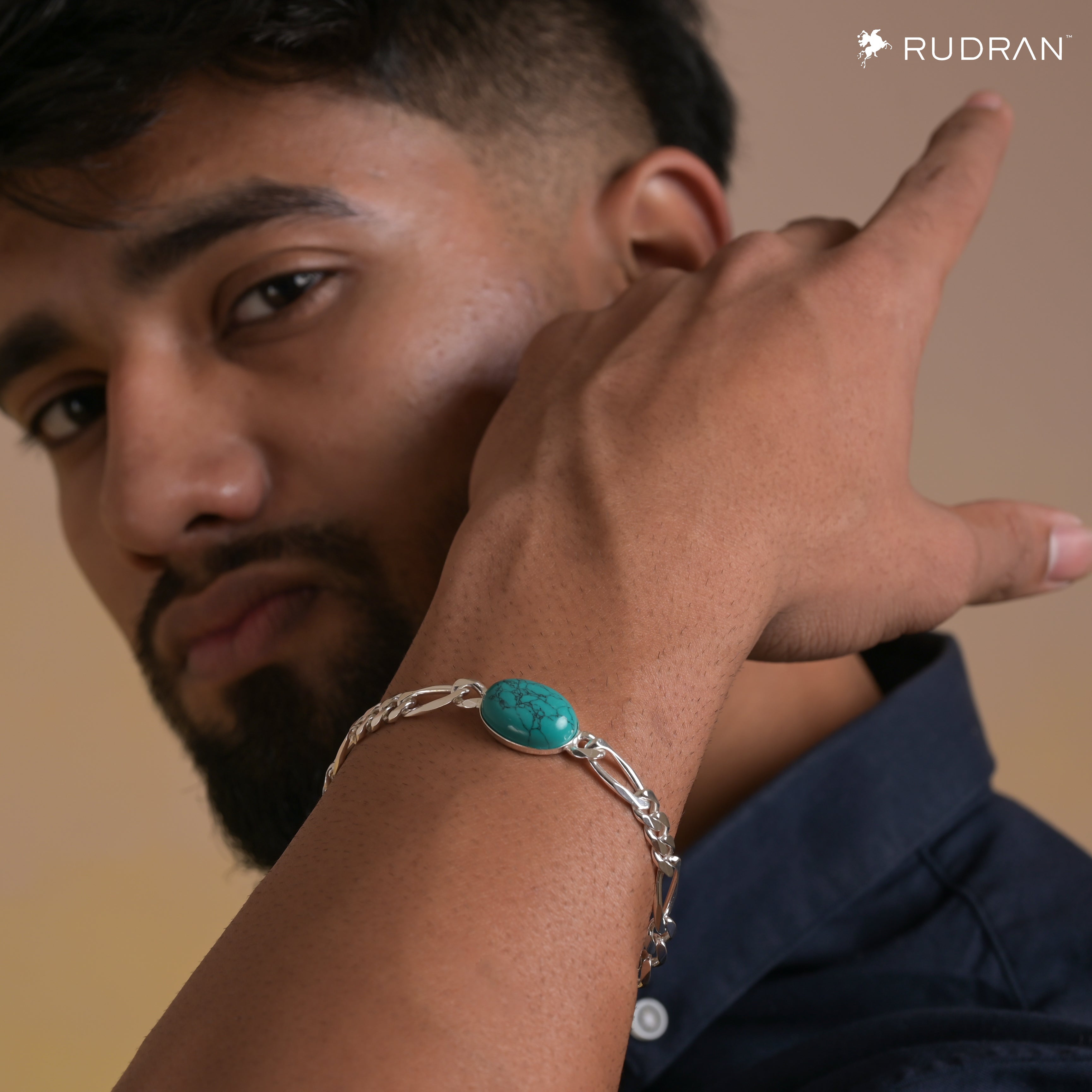 Figaro Chain Turquoise Stone Salman Khan Bracelet