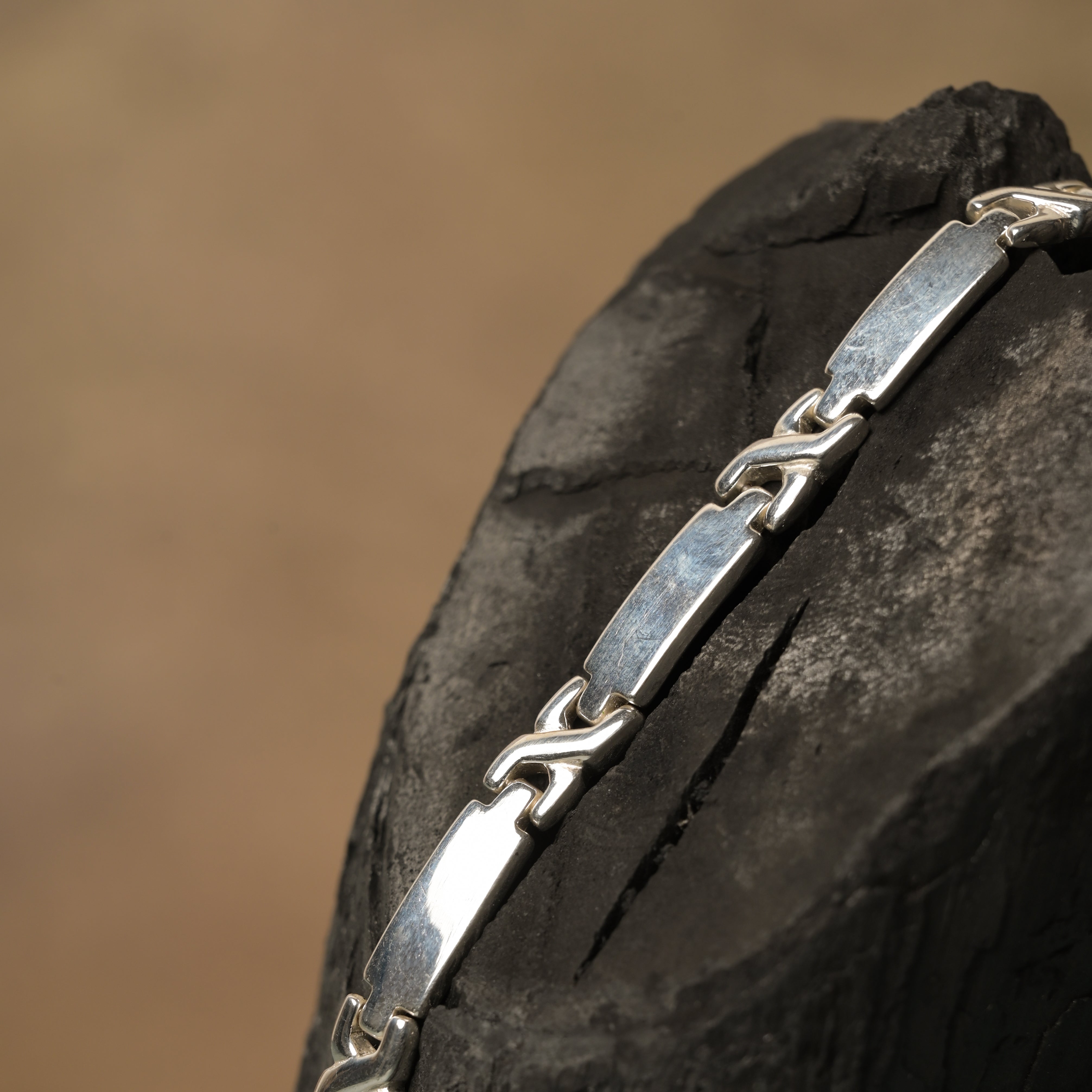 Casted Link 925 Silver Bracelet