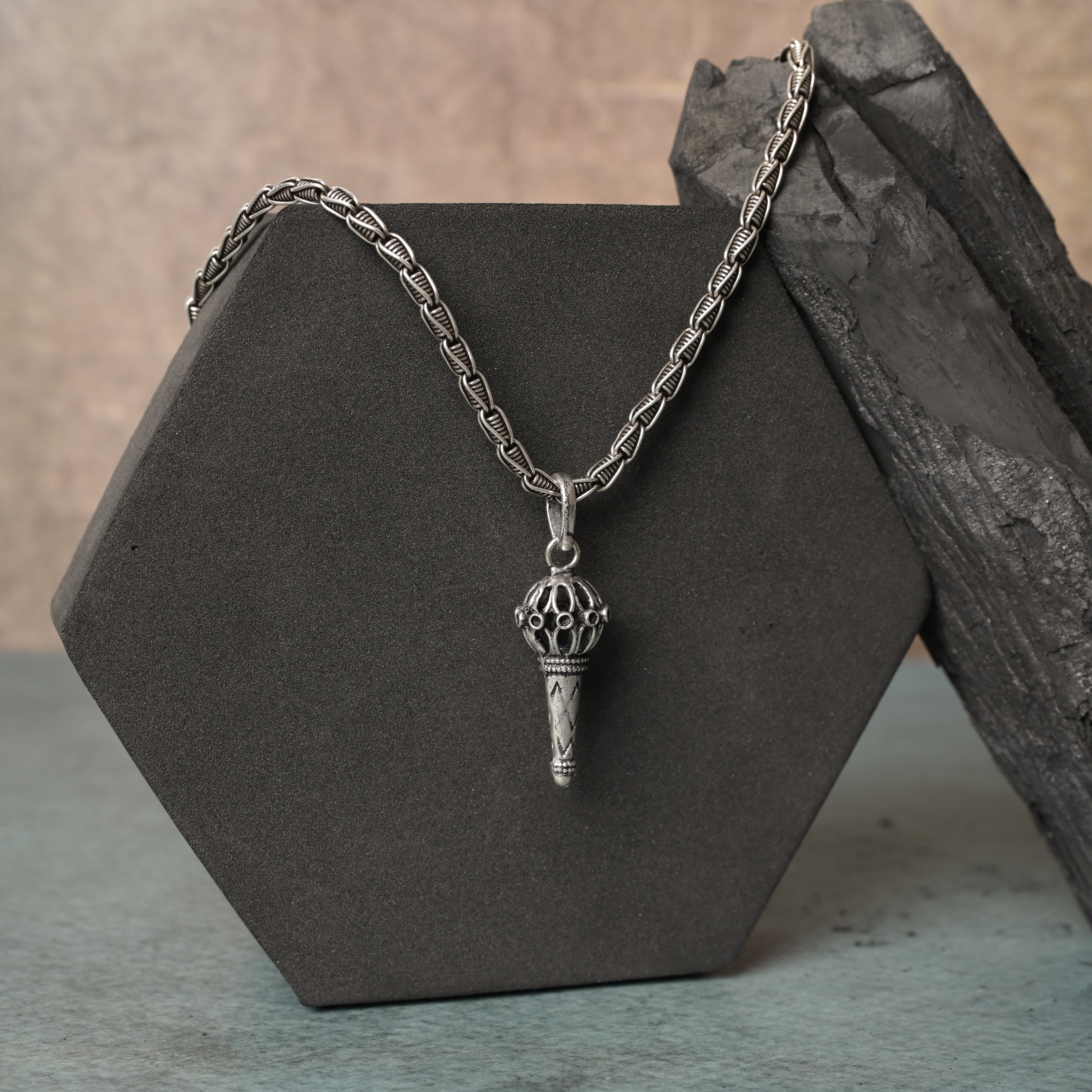 Bajrangbali Hanuman Gada 925 Silver Pendant