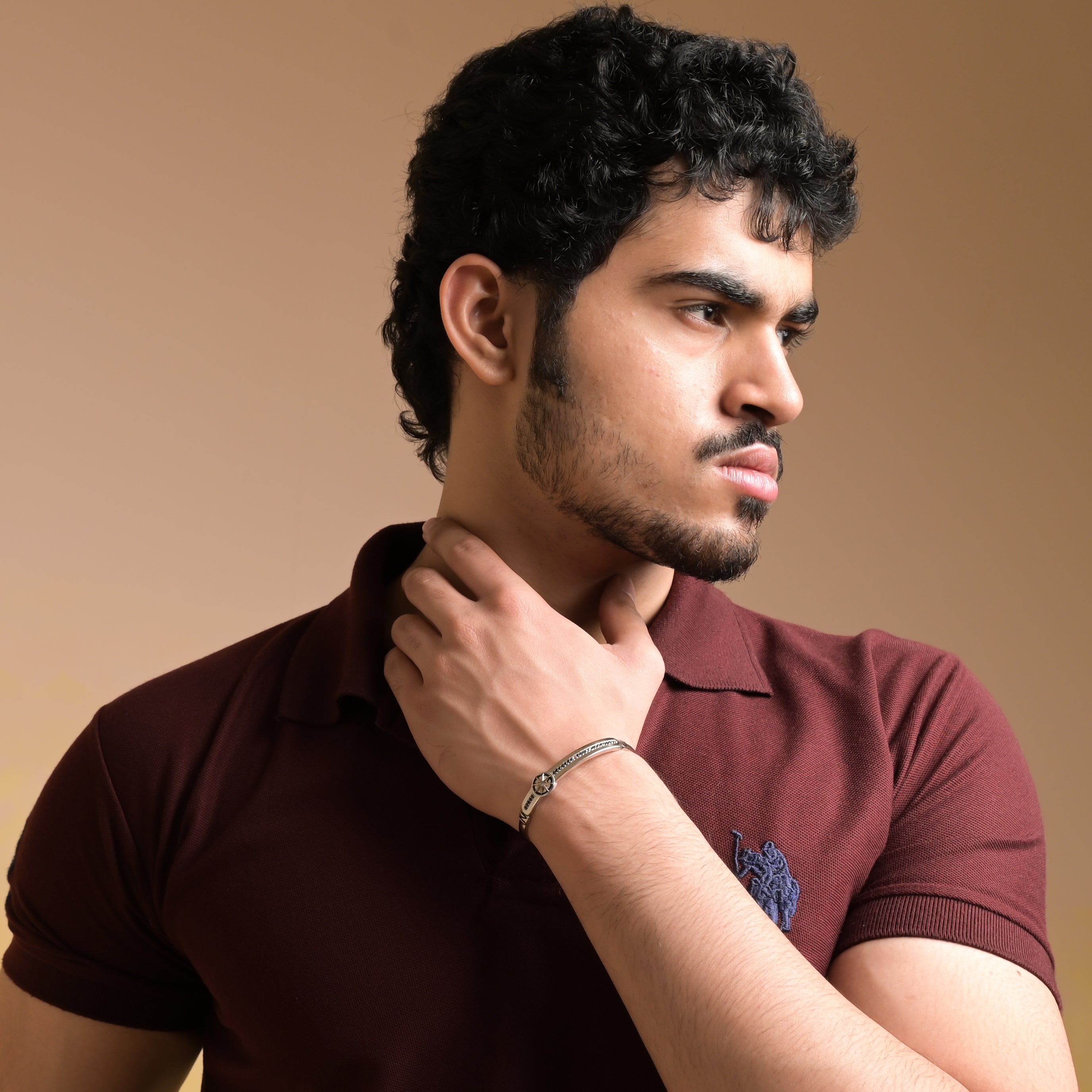 925 Silver Compass Cuff kada