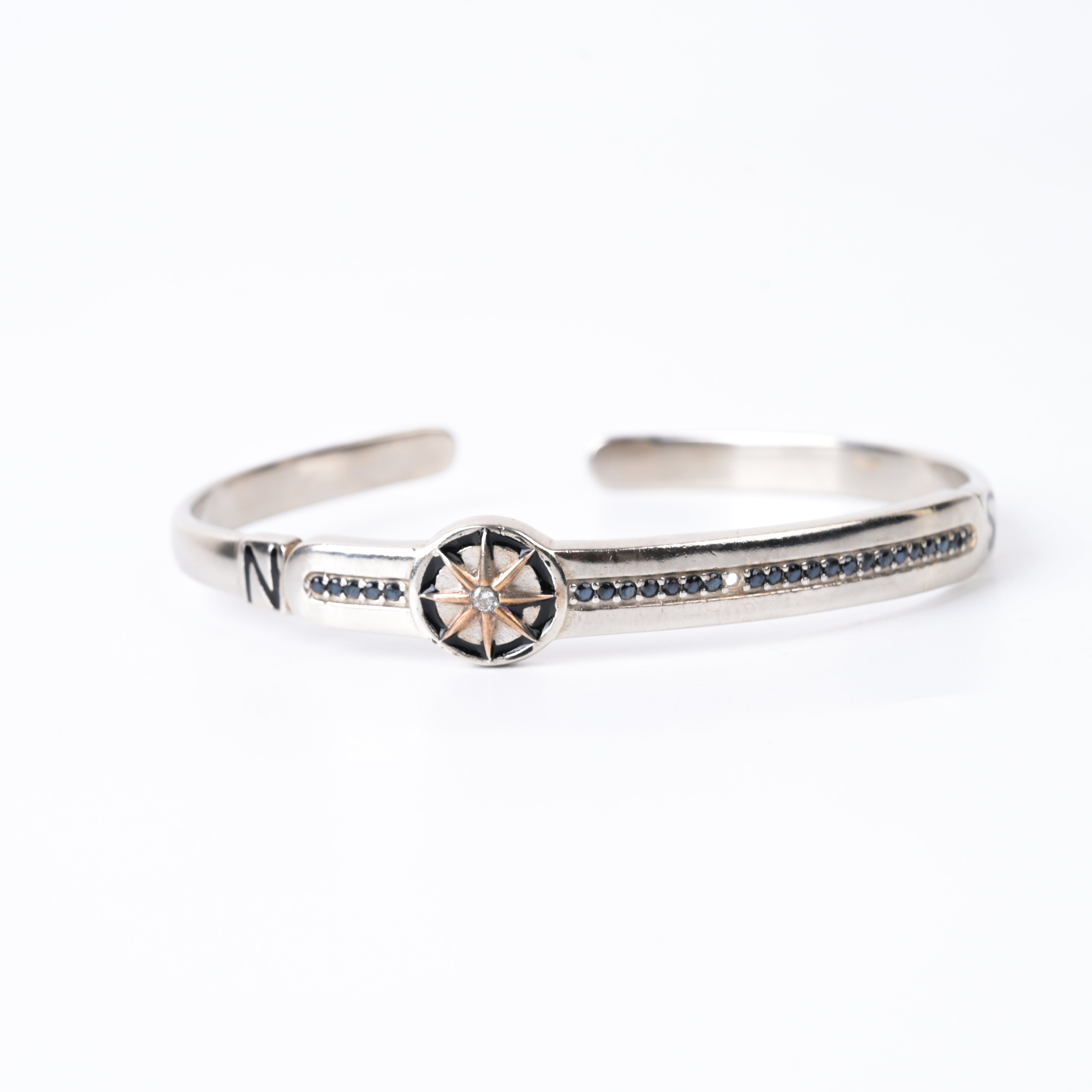 925 Silver Compass Cuff kada
