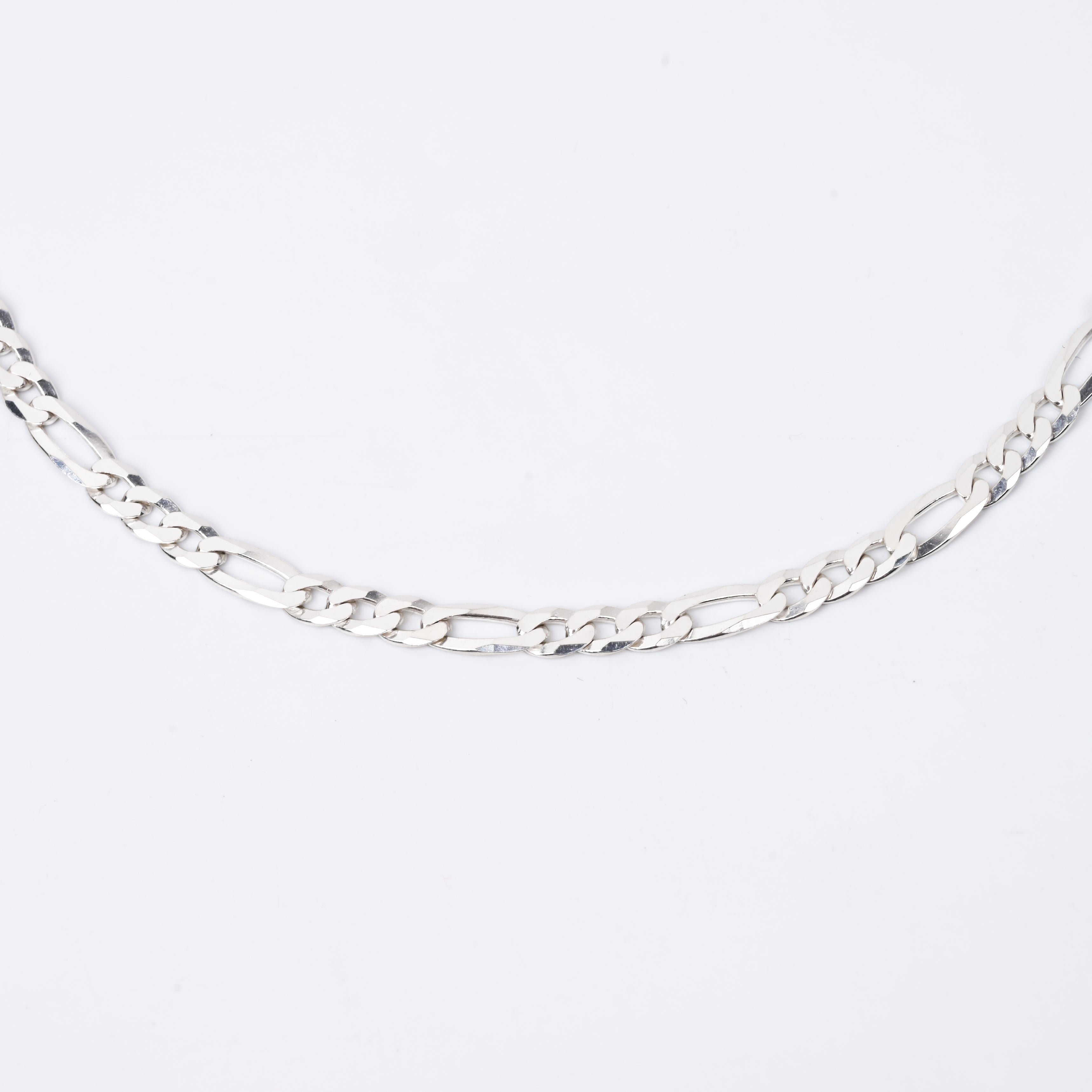 925 Sterling Silver Solid Figaro Neck Chain