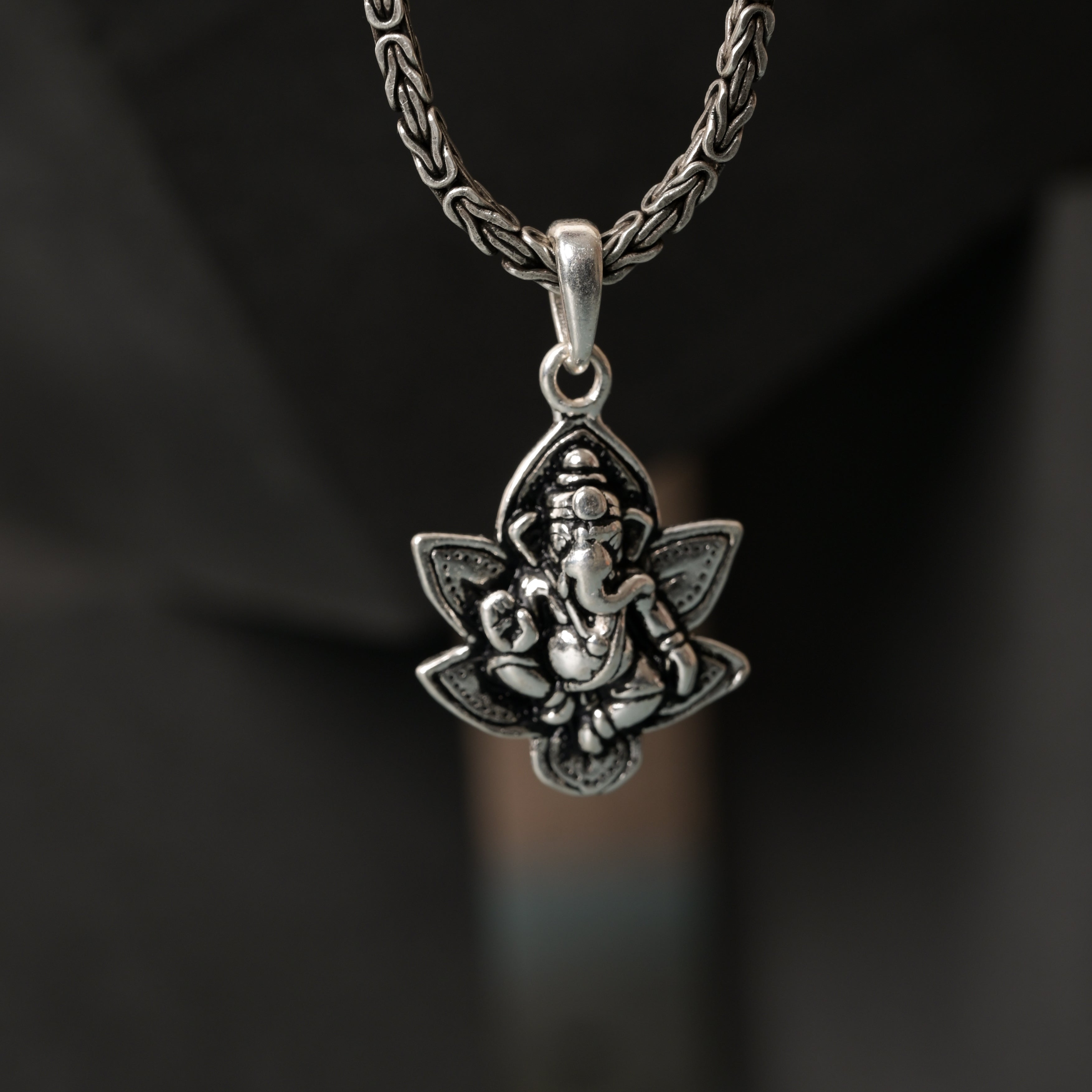 Oxidised Lord Ganesha 925 Silver Pendant