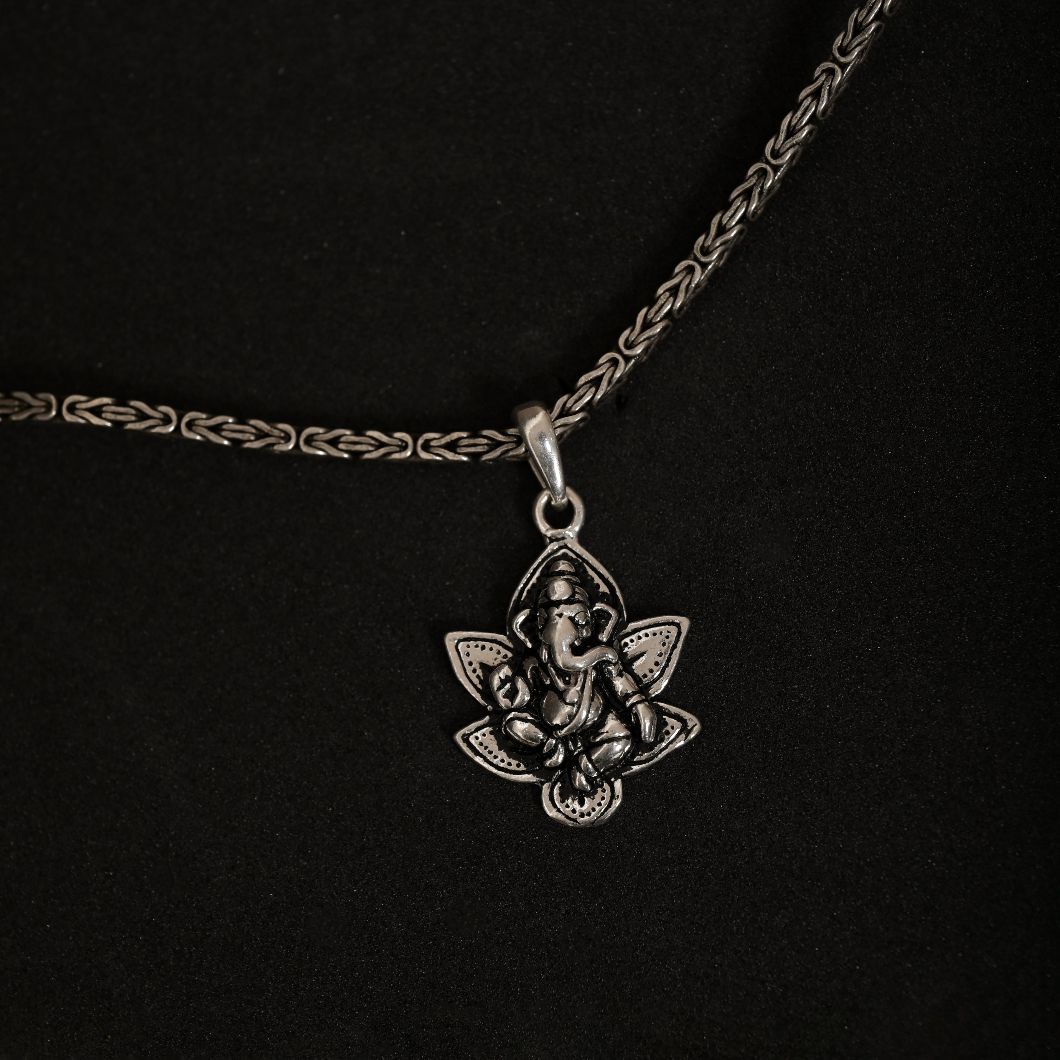 Oxidised Lord Ganesha 925 Silver Pendant