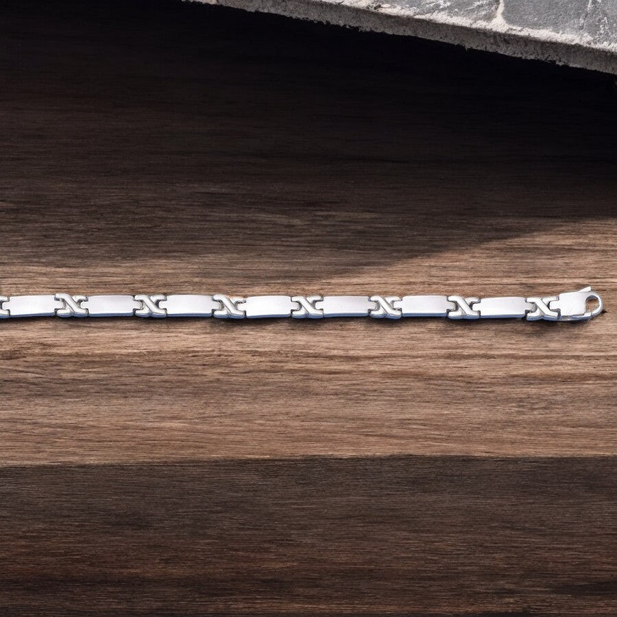 Casted Link 925 Silver Bracelet