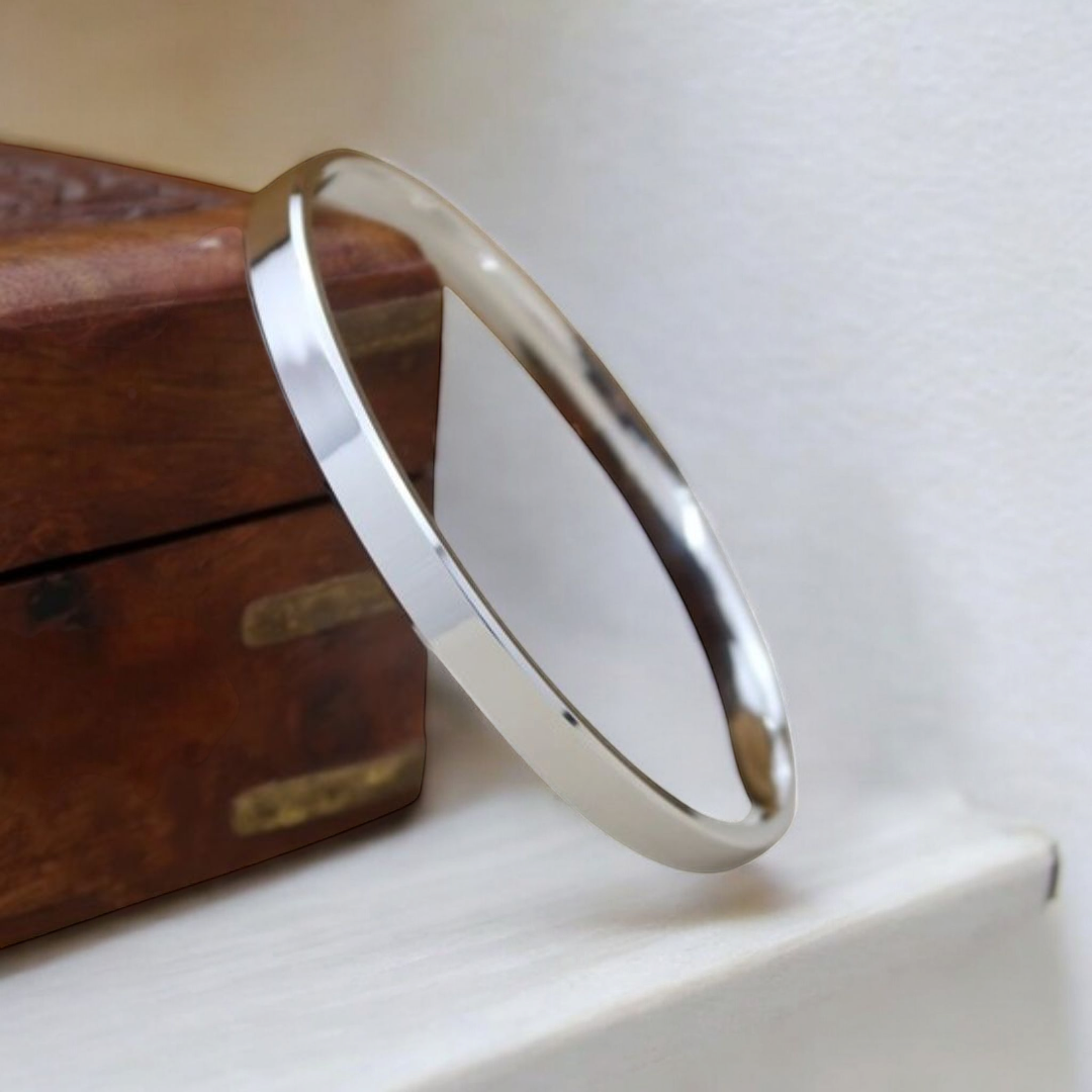 Command Band | Solid Flat 925 Silver Kada