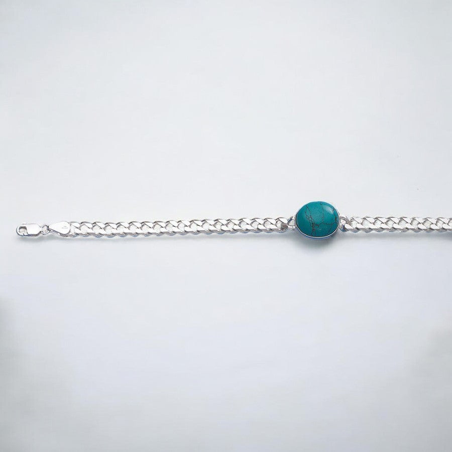 Curb Chain Turquoise Stone Salman Khan Bracelet