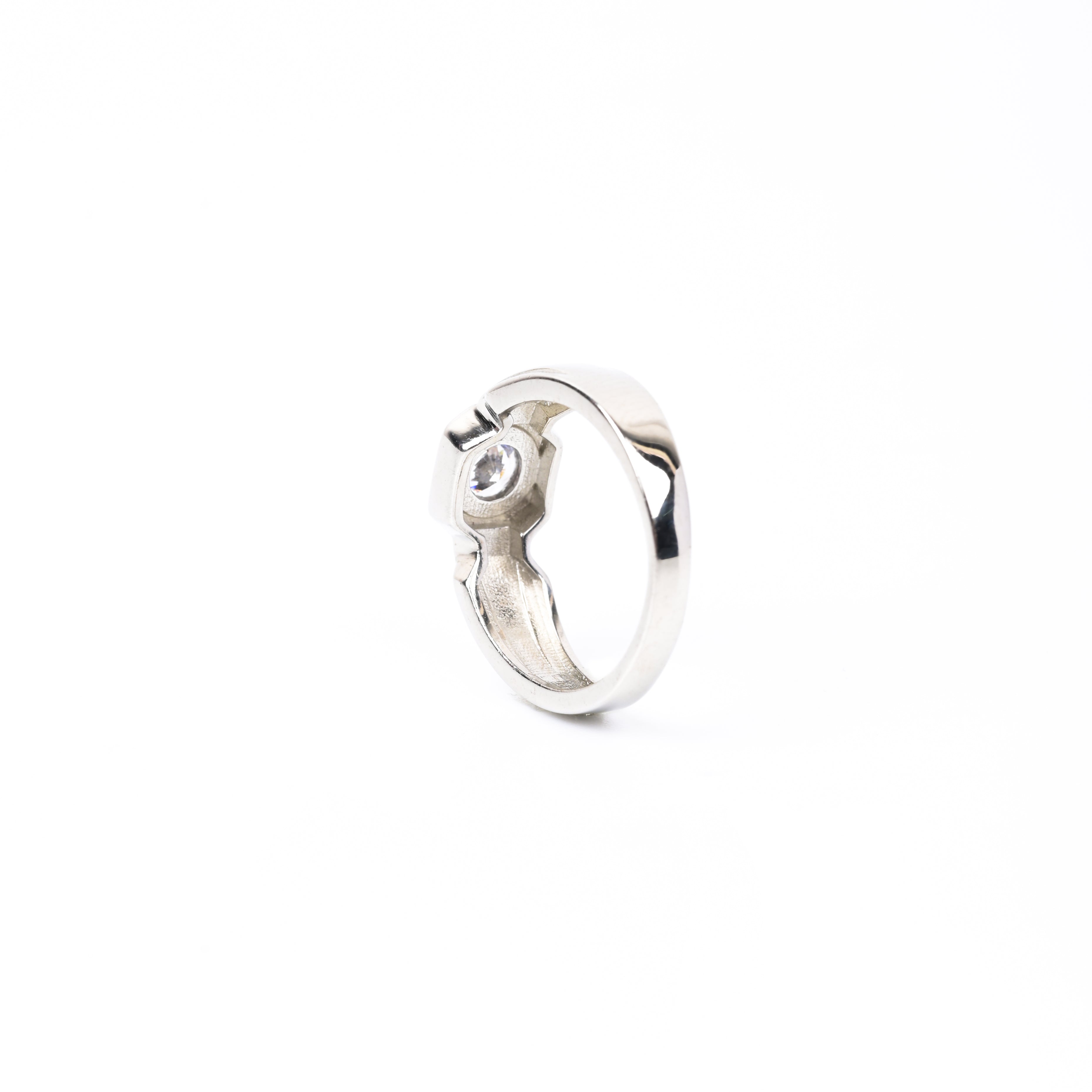 Dreamcatcher CZ Rhodium Plated 925 Silver Ring