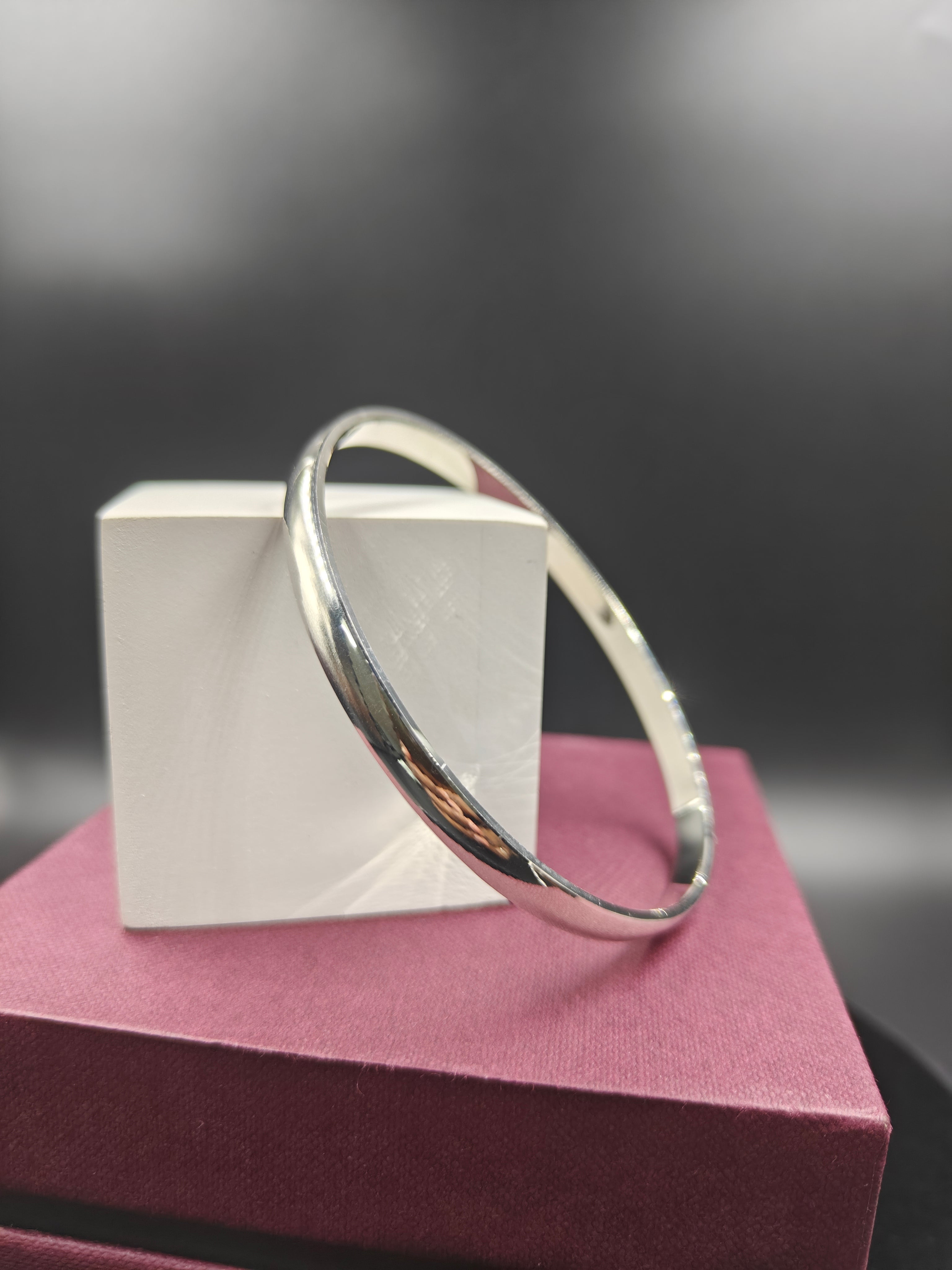 Oath Arc Band | Half Round Simple Punjabi 925 Silver Kada