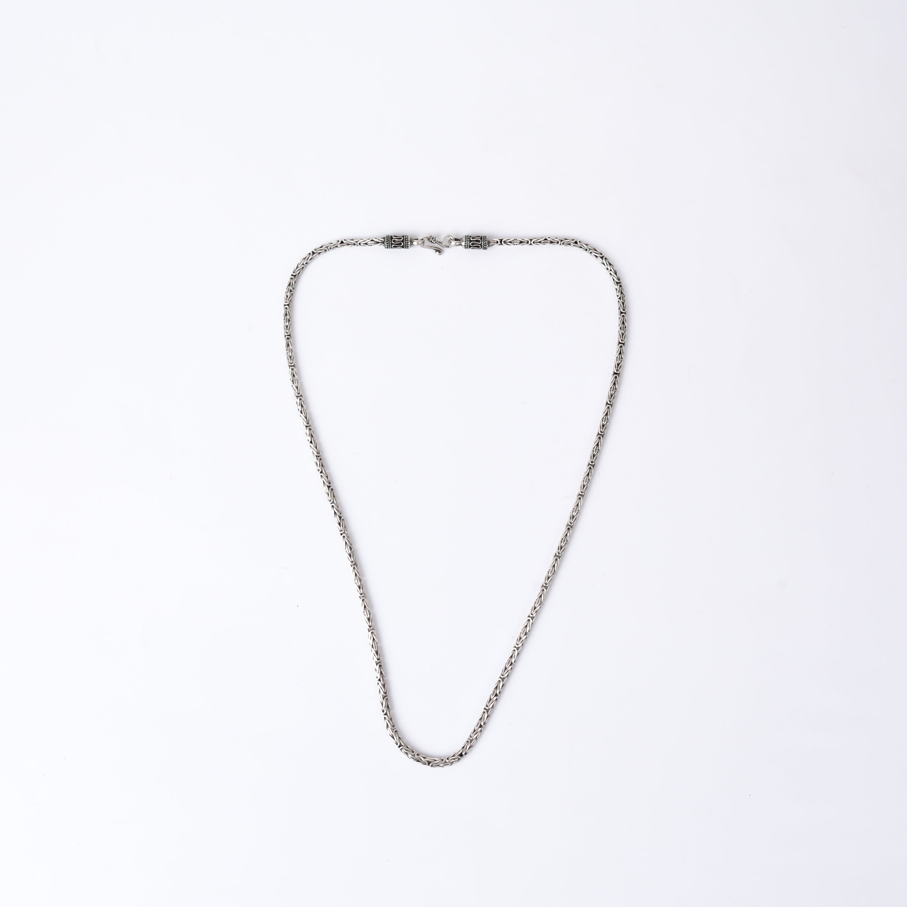 Oxidised Round Byzantine 925 Silver King Neck Chain