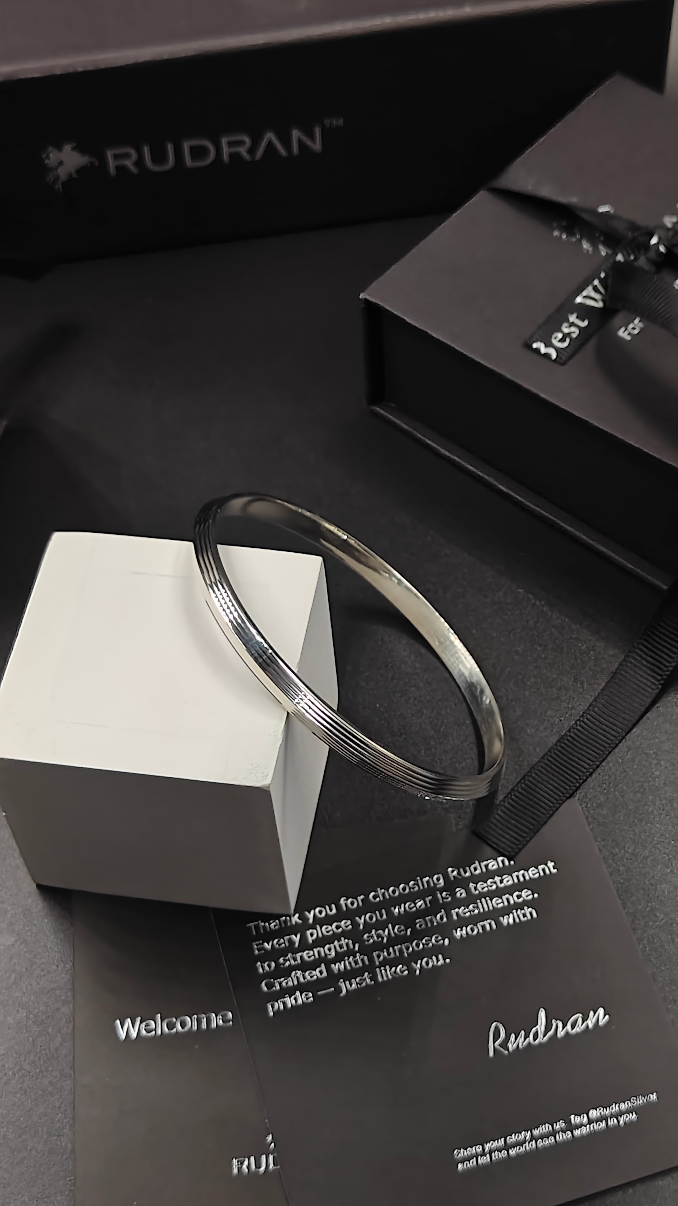 Titan Tracks | Classic Grooved 925 Silver Kada