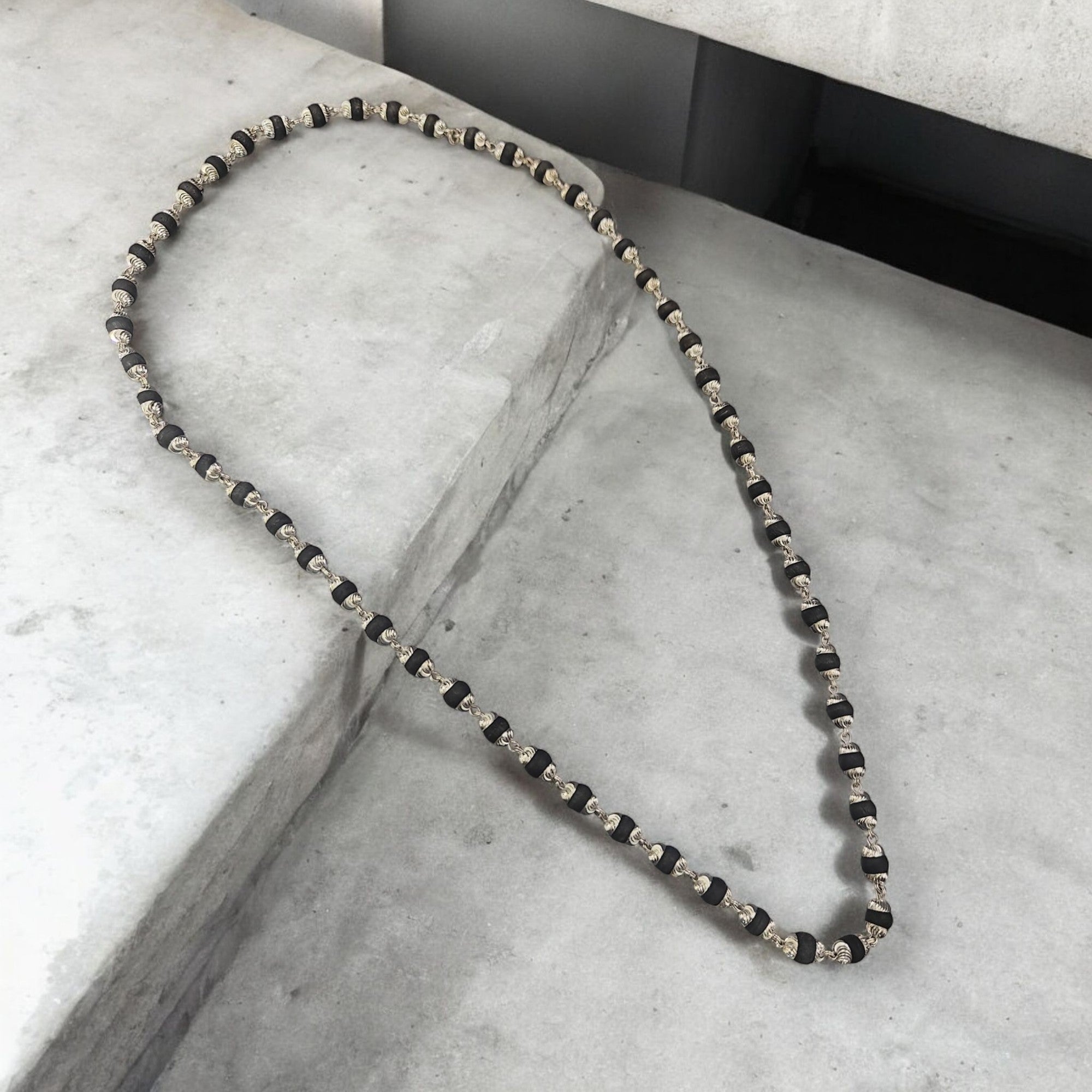 Karungali Beads 925 Silver Mala