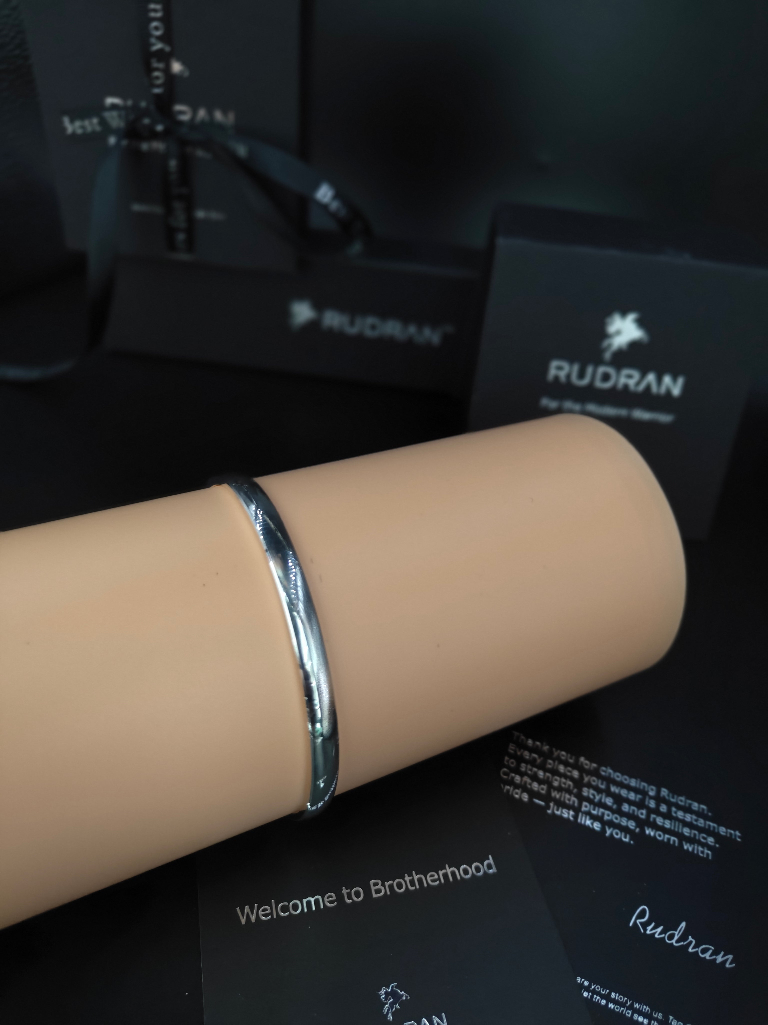 Oath Arc Band | Half Round Simple Punjabi 925 Silver Kada