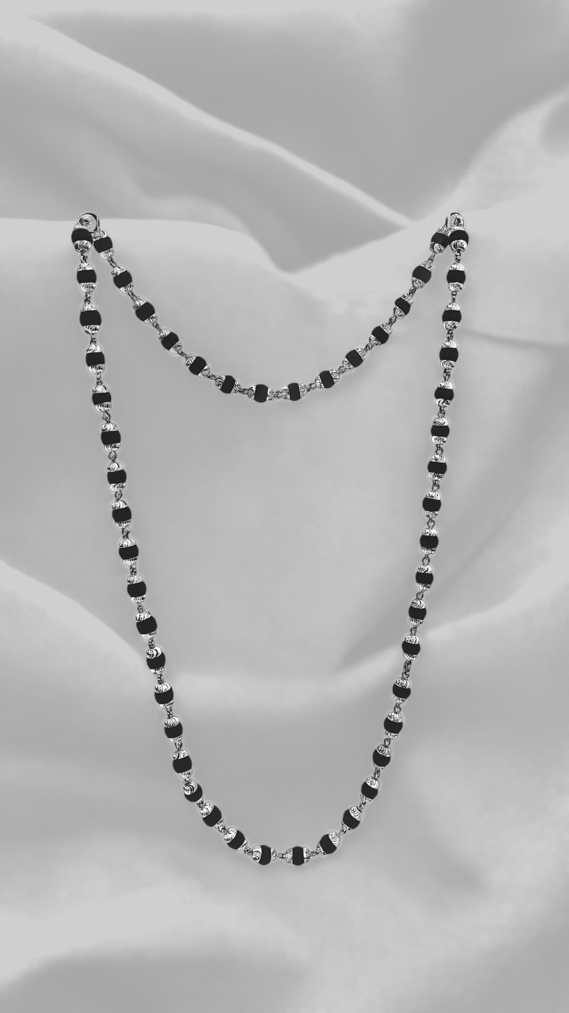 Karungali Beads 925 Silver Mala