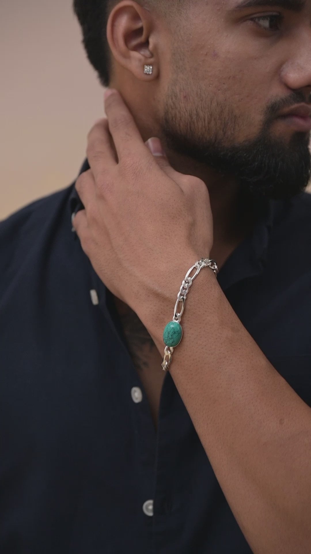 Figaro Chain Turquoise Stone Salman Khan Bracelet