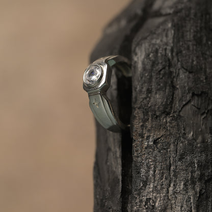 Dreamcatcher CZ Rhodium Plated 925 Silver Ring