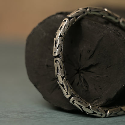 Oxidised Byzantine 925 Silver Bracelet