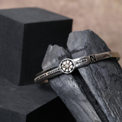 925 Silver Compass Cuff kada