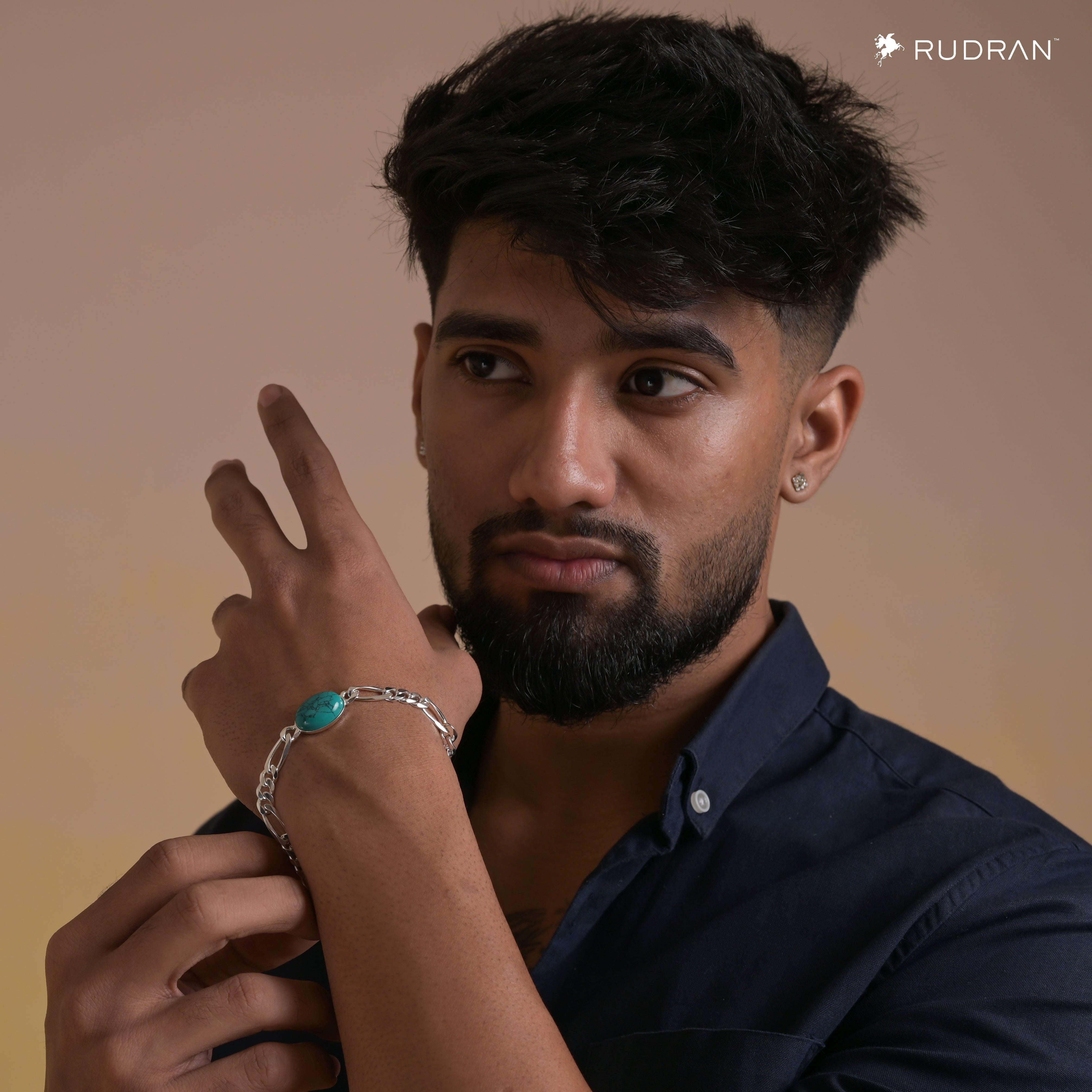 Figaro Chain Turquoise Stone Salman Khan Bracelet