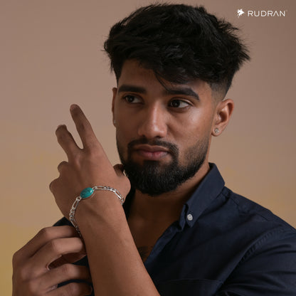 Figaro Chain Turquoise Stone Salman Khan Bracelet