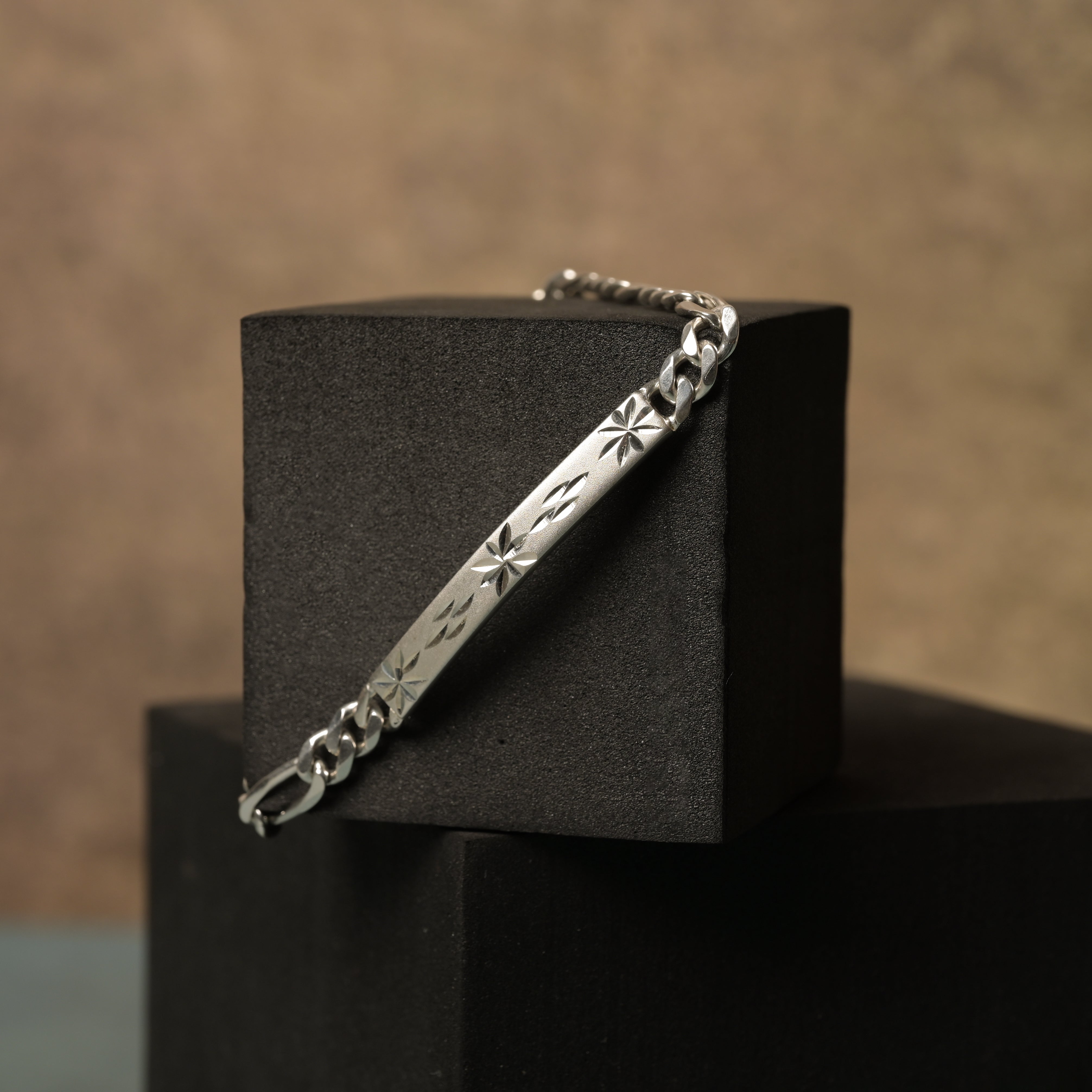 Spark Engraved ID Link Chain Bracelet
