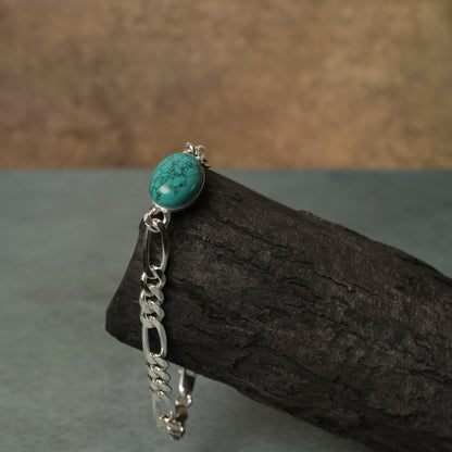 Figaro Chain Turquoise Stone Salman Khan Bracelet