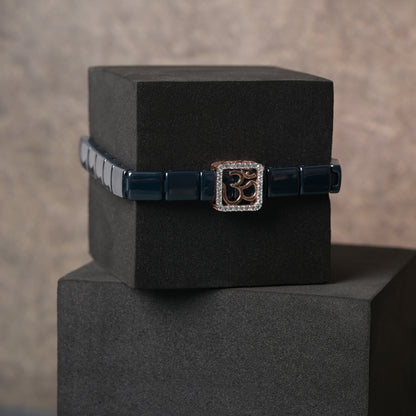 Om Radiance 925 Silver Wrist Band