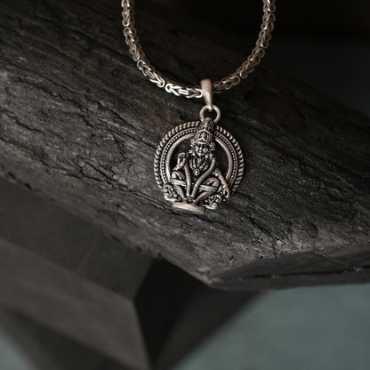 Oxidised Lord Ayyappa 925 Silver Pendant