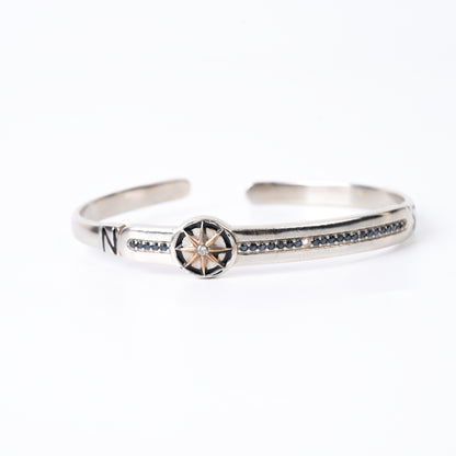 925 Silver Compass Cuff kada