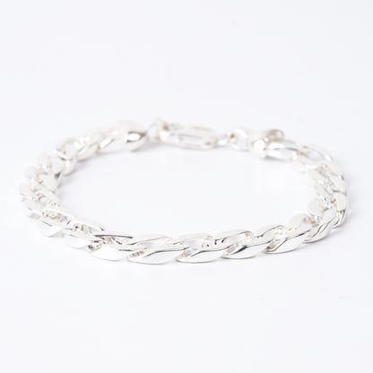 925 Sterling Silver White Curb Chain Bracelet