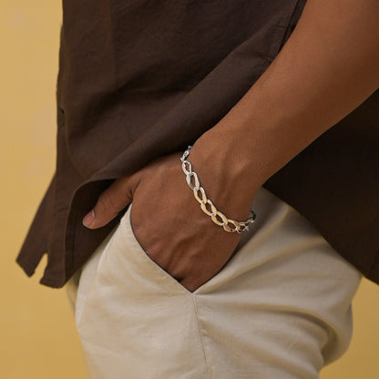 Designer Link Chain 925 Silver Bracelet