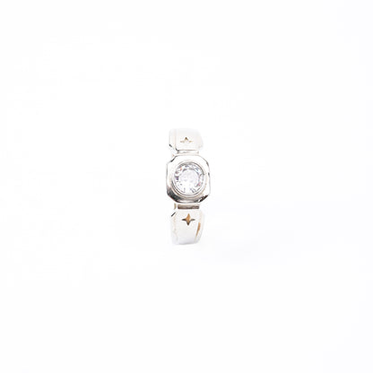 Dreamcatcher CZ Rhodium Plated 925 Silver Ring