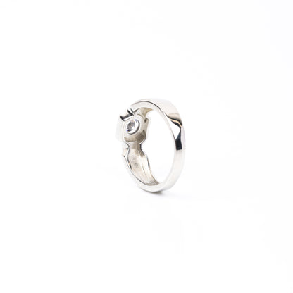 Dreamcatcher CZ Rhodium Plated 925 Silver Ring