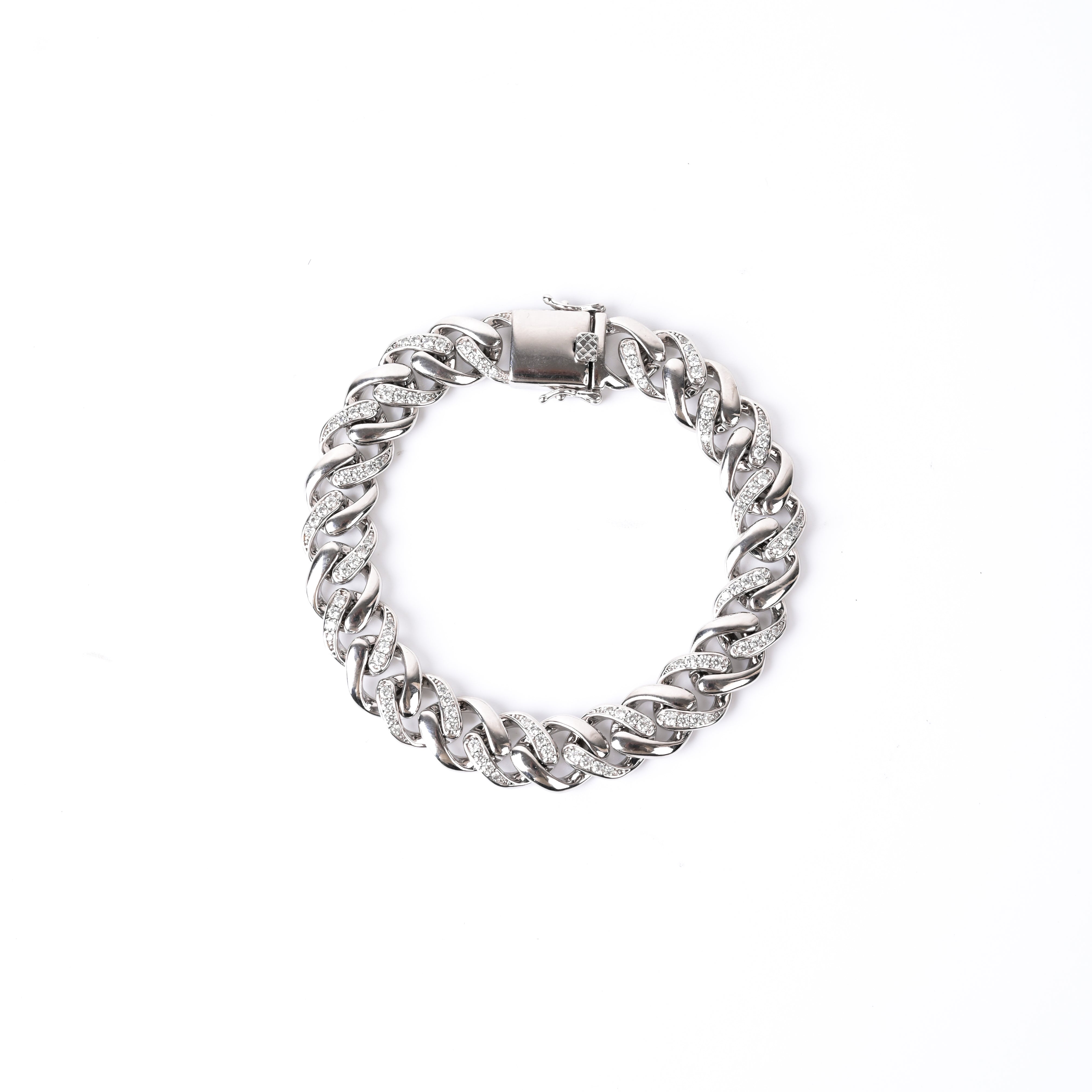 Iced Out Cuban CZ Chain 925 Silver Bracelet