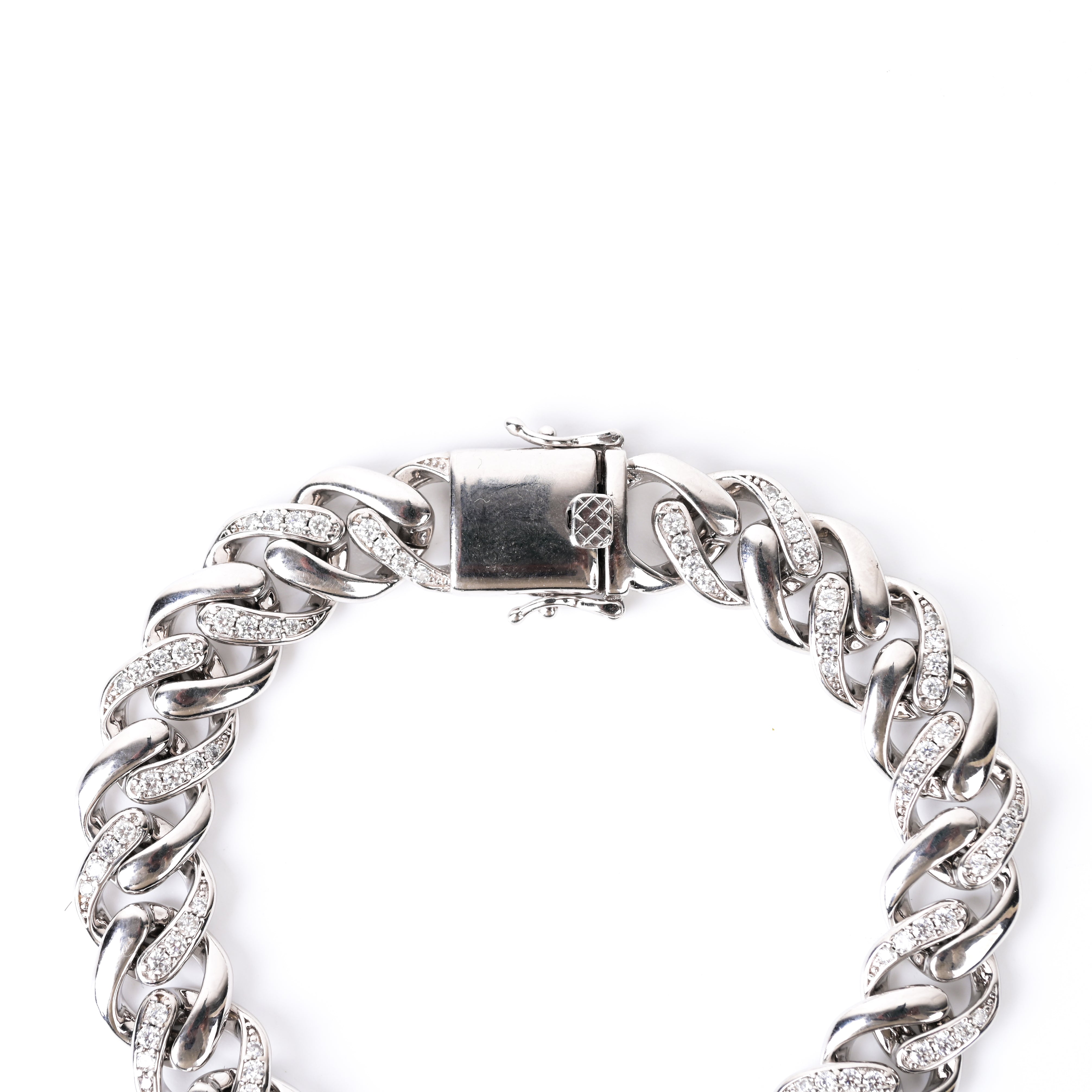 Iced Out Cuban CZ Chain 925 Silver Bracelet