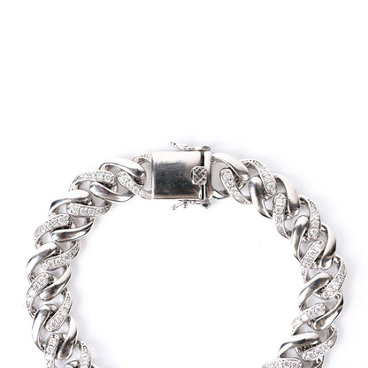 Iced Out Cuban CZ Chain 925 Silver Bracelet