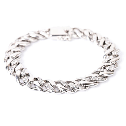 Iced Out Cuban CZ Chain 925 Silver Bracelet
