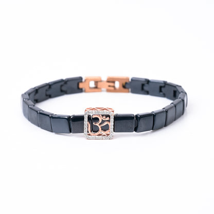 Om Radiance 925 Silver Wrist Band