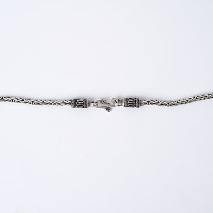 Oxidised Round Byzantine 925 Silver King Neck Chain