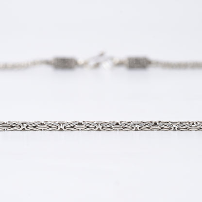 Oxidised Round Byzantine 925 Silver King Neck Chain