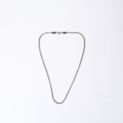 Oxidised Round Byzantine 925 Silver King Neck Chain