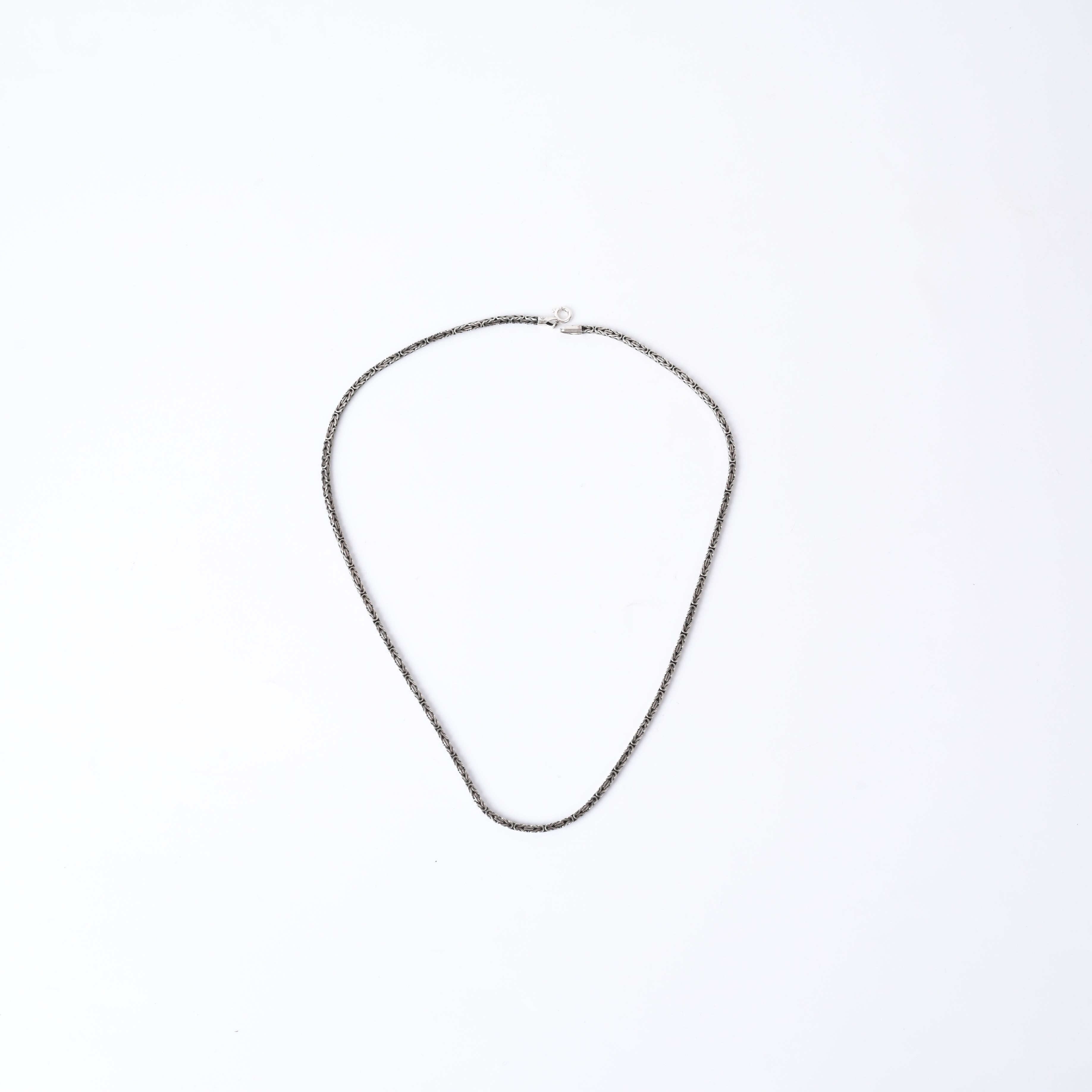 Oxidised Square Byzantine 925 Silver King Neck Chain
