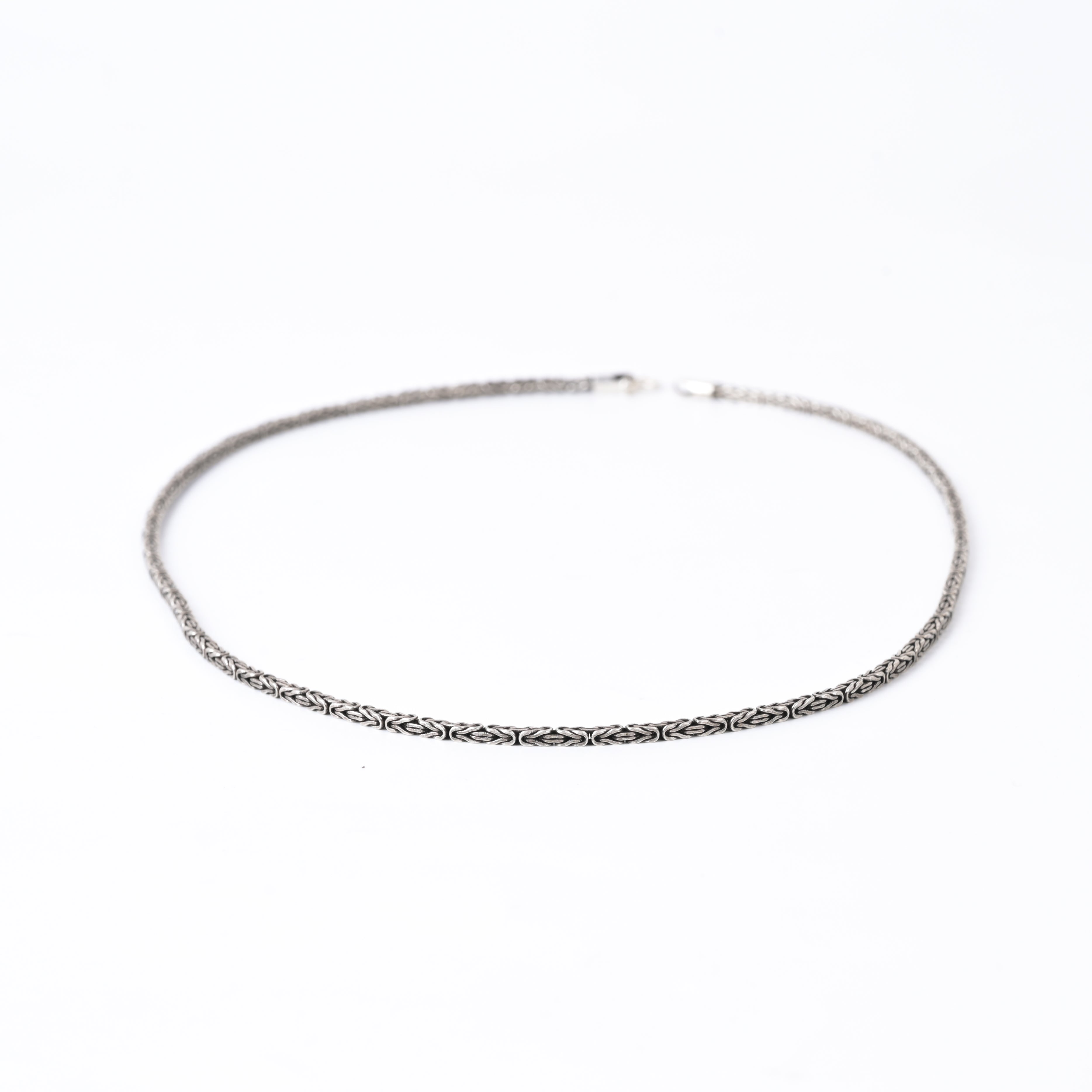 Oxidised Square Byzantine 925 Silver King Neck Chain