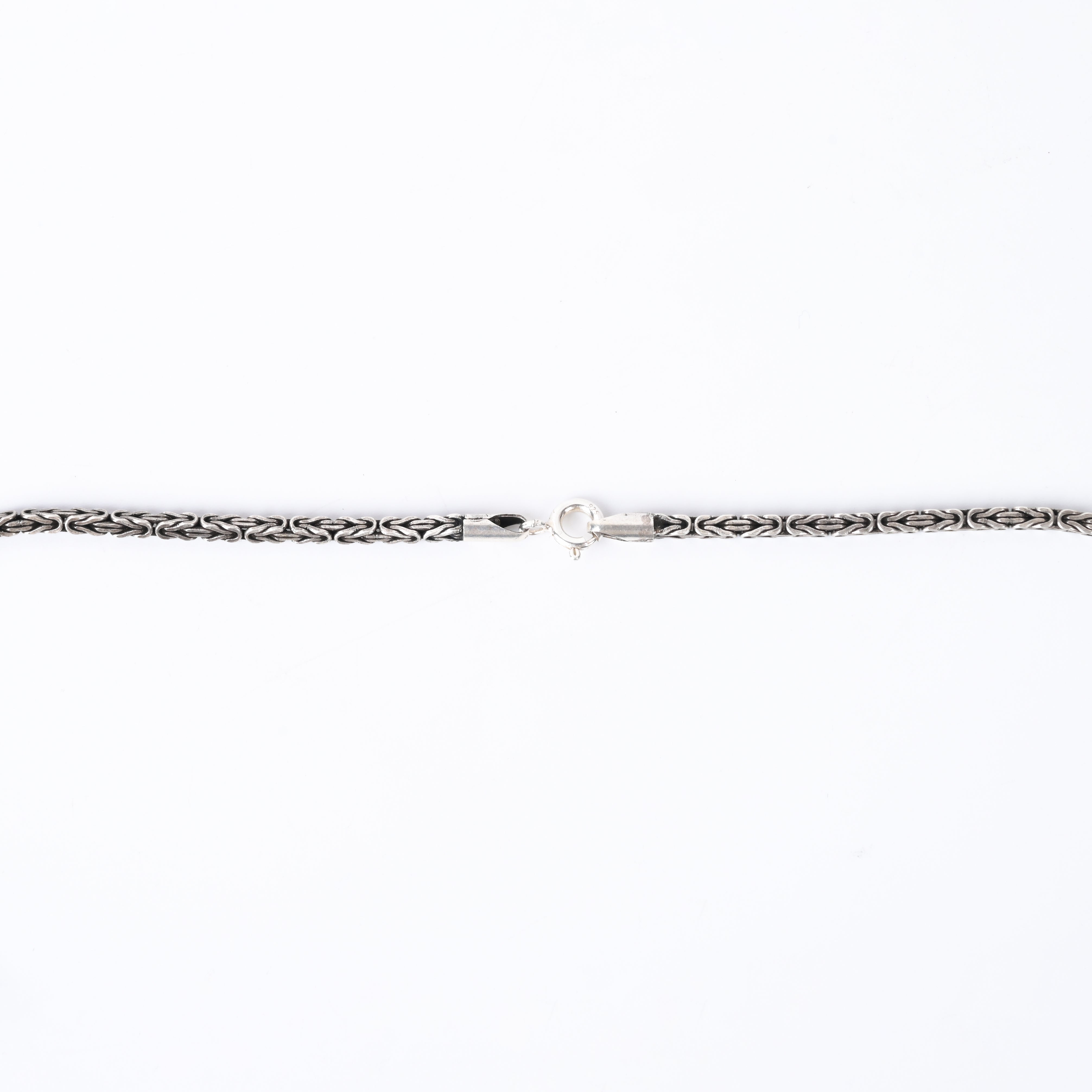 Oxidised Square Byzantine 925 Silver King Neck Chain