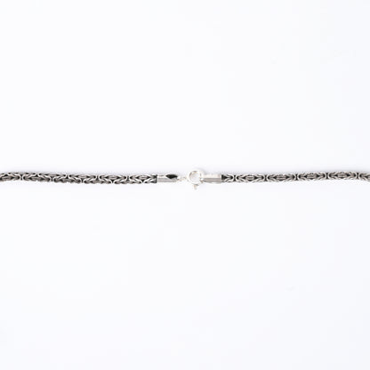 Oxidised Square Byzantine 925 Silver King Neck Chain