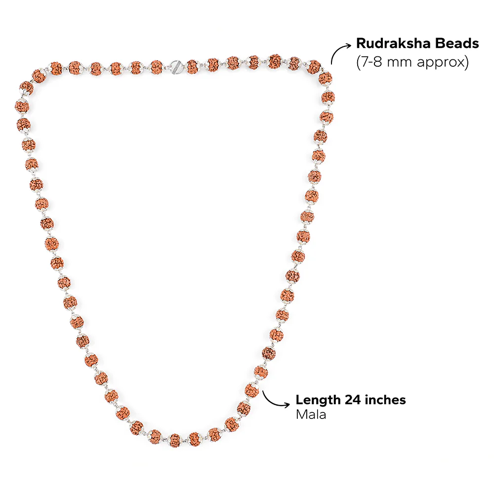 Rudraksha Mala with 925 Silver
