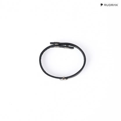 Stellar Black Leather 925 Silver Band