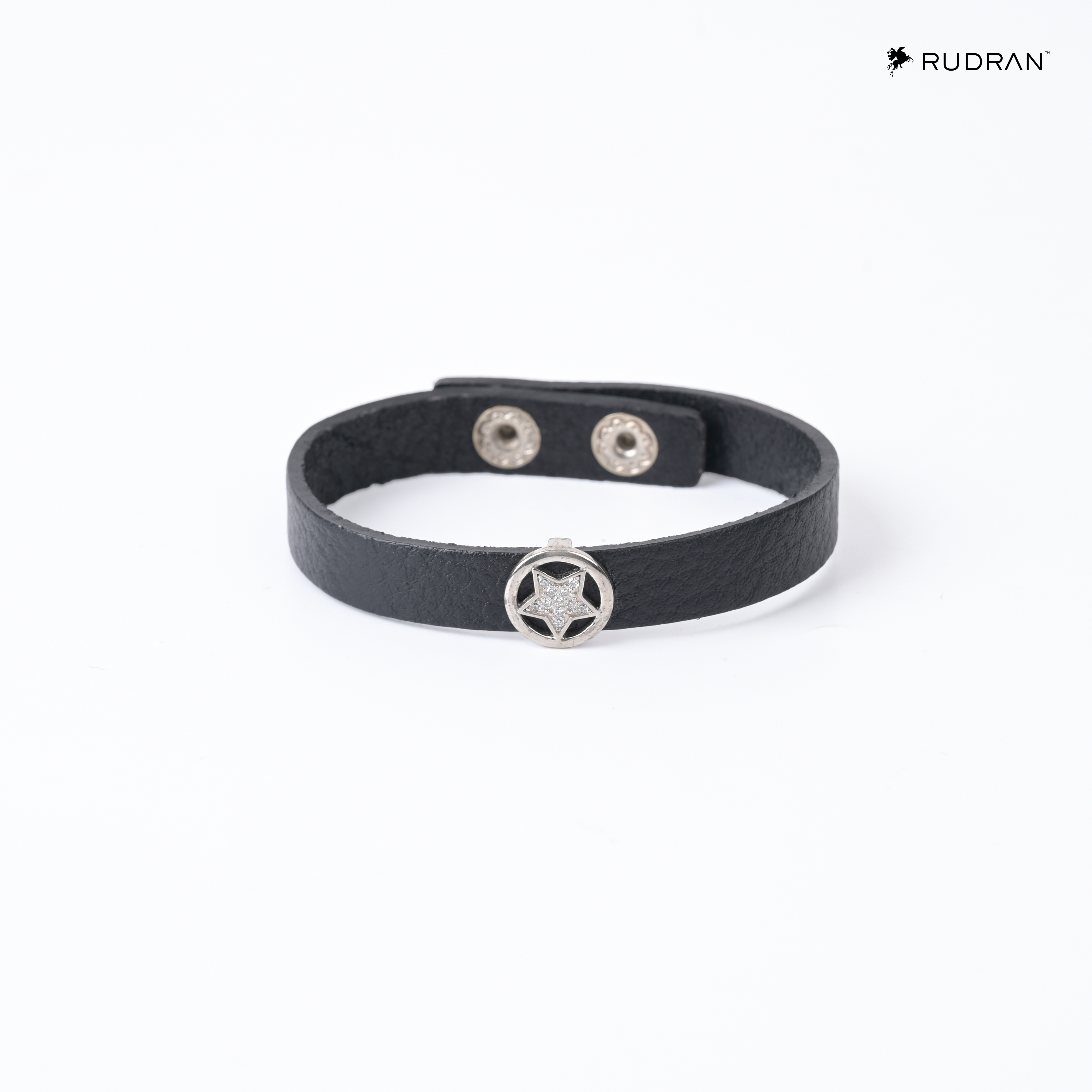 Stellar Black Leather 925 Silver Band